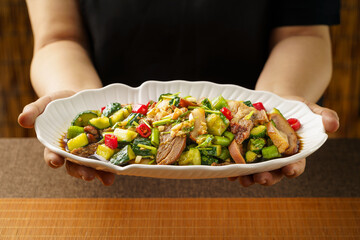 Northeast China special local dish cold pork head meat