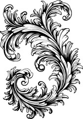 Line art vintage decorative element for art design project, banner, frame, ornament, card label,divider etc. AI Generative Image  