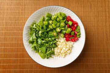 Required side dishes for cold pork head meat in Chinese style background