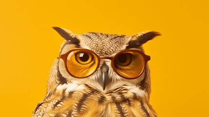 Generative AI, Cool Owl: Stylish Shades on Pastel Paradise