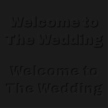 結婚式の歓迎、結婚式の招待状、ウェルカム ウエディングの文字デザイン、結婚式の看板背景、凹凸のある文字デザイン