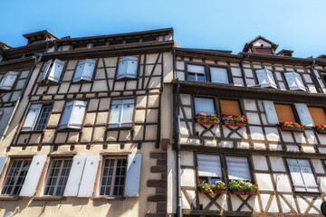 Half timbered house architecture in colmar