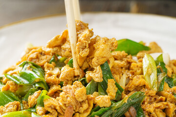 Northeast China local specialties scrambled eggs with farmhouse sauce