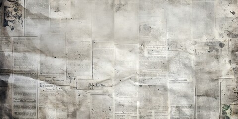 Fototapeta premium Top view of lots of newspapers background. Generative AI image