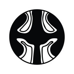 Obraz premium hand drawing symmetry icon or logo and symmetry flower, complex circle, japanese pattern.