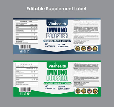 Supplement label design,supplement label template,packaging label,supplement ,vitamin label,	