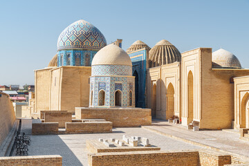 Awesome view of the Shah-i-Zinda Ensemble, Samarkand, Uzbekistan
