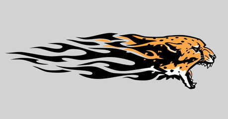 Cheetah Fury Abstract Speed Fire in Color