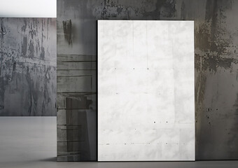 A photograph capturing a room with a concrete wall serving