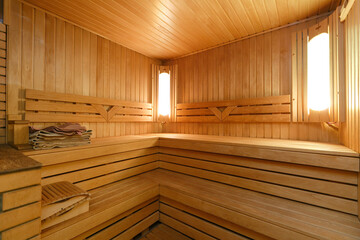 steam room lined with wood