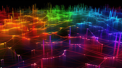 Obraz premium Сolored lines symbolizing the Internet connection