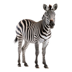 zebra isolated on white - obrazy, fototapety, plakaty