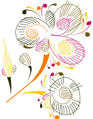 Obraz premium Floral Pattern Linear Element