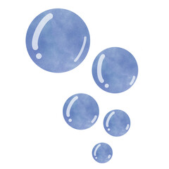 bubbles design on white background ,blue glass sphere isolated