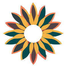 Vector icon of flower with bold colors 