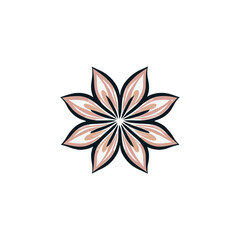 Vector icon of flower with bold colors 