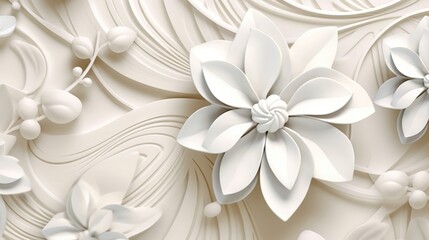Floral 3d swirls wallpaper