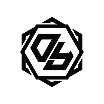recommend clip art: DY Logo monogram hexagon shape with geometric abstract outline design template