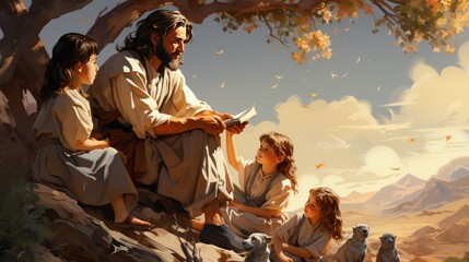 Jesus teaching children