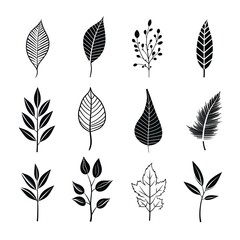 Fototapeta na wymiar Inked expressions: depicting the beauty of monochromatic leaves