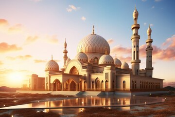 Fototapeta na wymiar Modern Architecture of Islamic Mosque