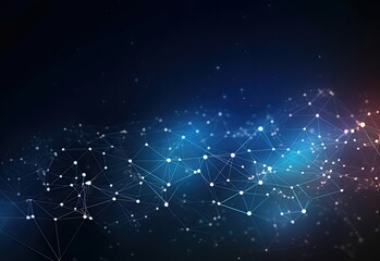 Template for science and technology presentation. Plexus style background.