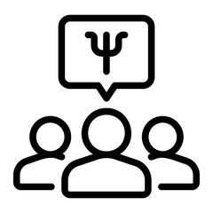 group therapy line icon