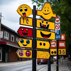 Emotive signs capturing the essence and vibrancy of bustling streets