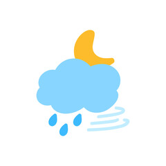 weather icon set sun rain thunderstorm dew wind snow cloud night sky for forecast