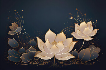 Abstract lotus flower, generative AI	
