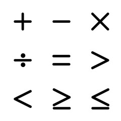 math symbol icon set