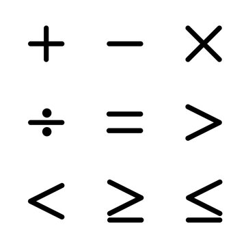 math symbol icon set