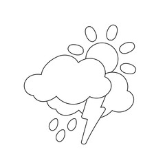 weather icon set sun rain thunderstorm dew wind snow cloud night sky for forecast