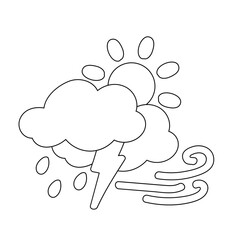 weather icon set sun rain thunderstorm dew wind snow cloud night sky for forecast