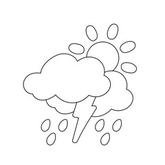 weather icon set sun rain thunderstorm dew wind snow cloud night sky for forecast