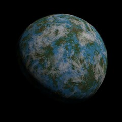 3d computer-rendered illustration of a fictitious planet