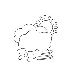 weather icon set sun rain thunderstorm dew wind snow cloud night sky for forecast