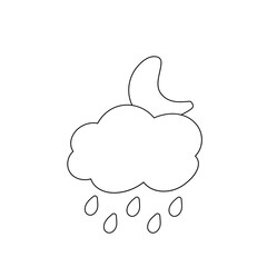 weather icon set sun rain thunderstorm dew wind snow cloud night sky for forecast