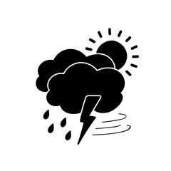weather icon set sun rain thunderstorm dew wind snow cloud night sky for forecast