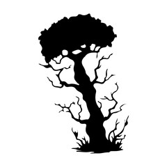 Haunted Tree Black Shadow Scary Horror
