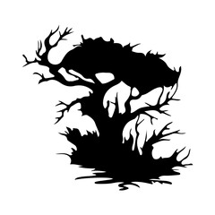 Haunted Tree Black Shadow Scary Horror
