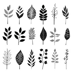 Inked botanical expressions: depicting the beauty of monochromatic foliage