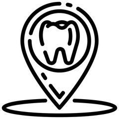 dental address outline vector icon