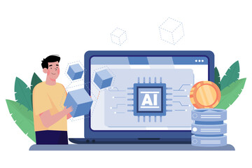 Machine learning analyzes big data for insights.