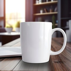 Mug placed against a serene and enchanting scene