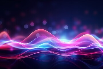 abstract futuristic background with pink blue glowing neon moving high speed wave lines and bokeh lights. Data transfer concept Fantastic wallpaper