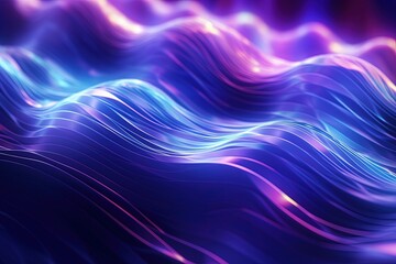 Fototapeta premium abstract futuristic background with pink blue glowing neon moving high speed wave lines and bokeh lights. Data transfer concept Fantastic wallpaper