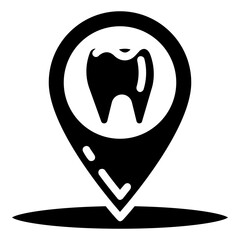 dental address glyph vector icon