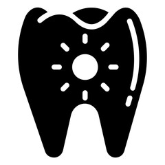 tooth hot pain glyph vector icon