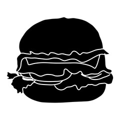 Burger icon glyph isolated on white